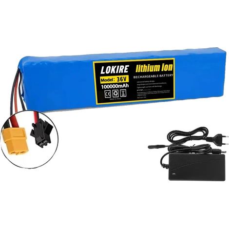 Lithium-Ionen-Batterie, 100Ah Kapazität, 36V Spannung, XT60-SM-Ladegerät (1/2)