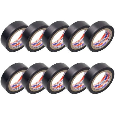 Ruban isolant électrique, 10 pièces, noir, pour le cerclage et la fixation de câbles électriques jusqu'aux rouleaux, isolation thermique en PVC pour la réparation de voitures, vélos, b