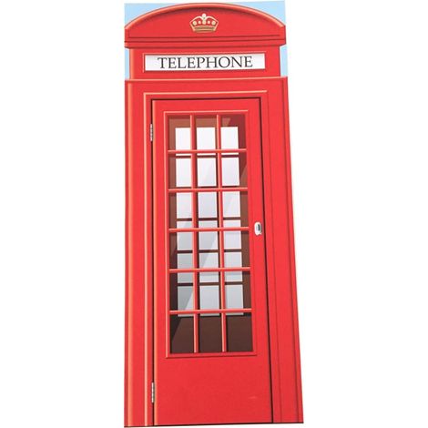 Autocollant Réaliste Pour Porte Cabine Téléphonique Décoration De Porte (1/4)