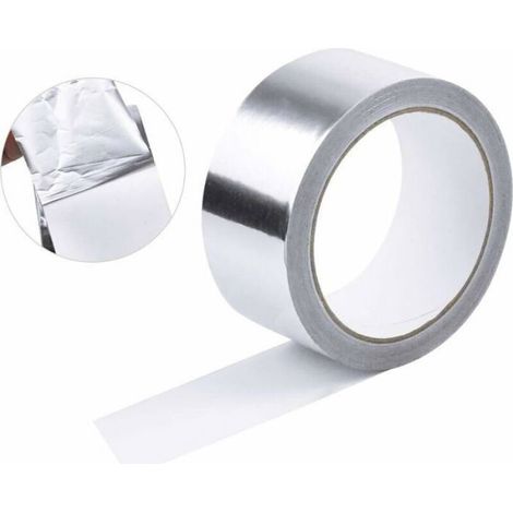 Ruban de feuille d'aluminium argenté - 1mm X 50mm X 20m, ruban d'étanchéité étanche, ruban de renforcement résistant aux (1/5)