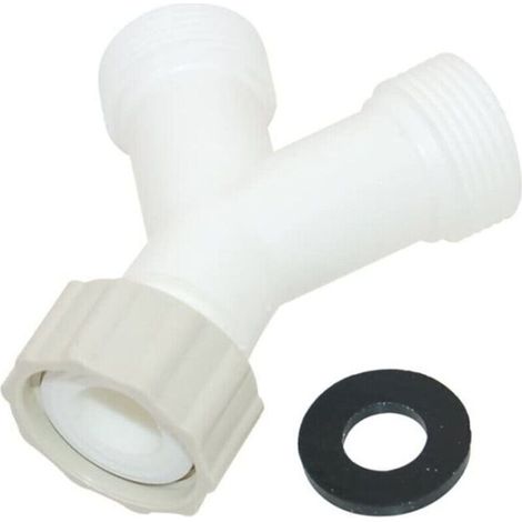 Écrou-union dérivé à 2 voies 3/4 pouce - raccord en plastique pour appareils sanitaires de 2 3/4 pouces (par exemple lave-linge ou lave-vaisselle)