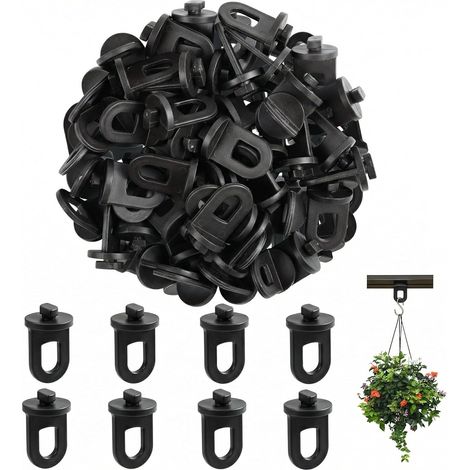 50 - Clips De Serre - Supports Pour Plantes - Suspension De Pots Et Paniers - Résistant Aux Uv Et Intempéries - Pour Jardinage Et Rangement - Vert - 3,2x2cm (1/5)
