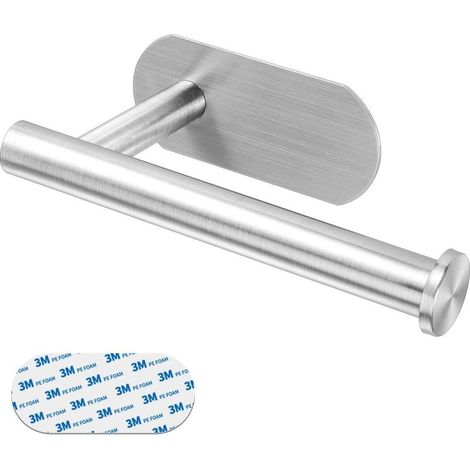 Porte Papier Toilette Auto-adhésif, Support Papier Toilettes Acier Inox, Porte Rouleau Toilette pour Salle de Bain et Cuisine, Pas de Forage 3m Auto-adhésif-Fei Yu (1/5)