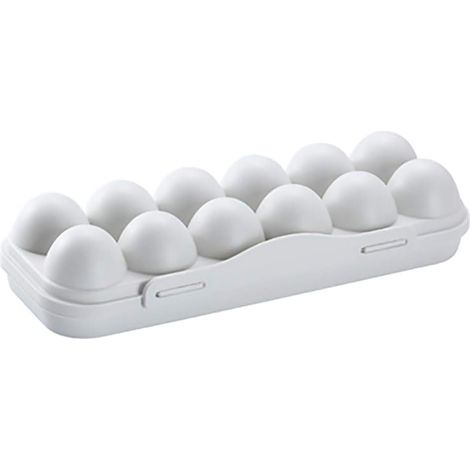 (Gris)Boîte de rangement à œufs en plastique avec couvercle pour 12 œufs, convient pour réfrigérateur, extérieur (1/5)
