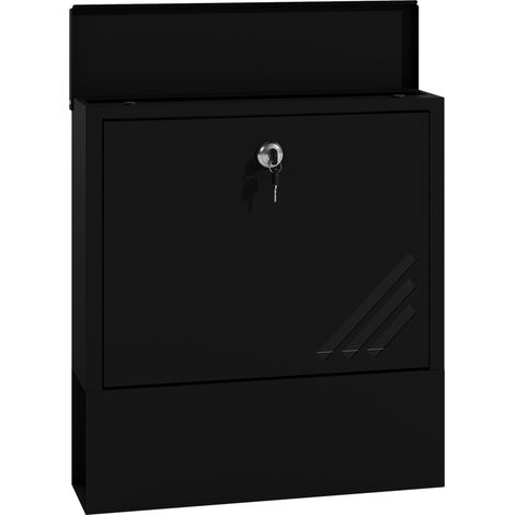 Boîte aux lettres murale avec fenêtre serrure 2 clés Métal Max A4 30x8,5x32,5 cm Gris carbone