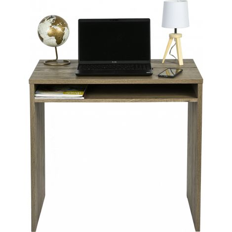Iris Ohyama, Escritorio con módulo de almacenamiento con estanterÃa/Escritorio de ordenador/Escritorio de madera, Diseño,Robusto, Oficina, Casa - Desk - WDK-800 - Marrón ceniza, W 80 x D 50 x H 75
