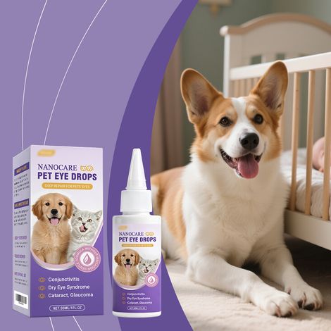 Gouttes oculaires douces pour animaux, hydratantes et nettoyantes pour les yeux des animaux de compagnie, adaptées à un usage quotidien confortable -- 30 ml (1/5)