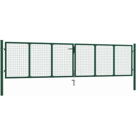 Maison Exclusive - Maschen-Gartentor aus Stahl 400x100 cm Grün