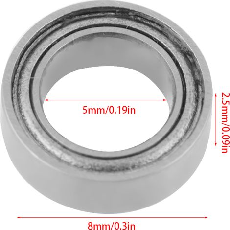 Lot de 10 roulements à billes en acier inoxydable MR85ZZ 440C, dimensions : 5 × 8 × 2,5 mm (1/5)