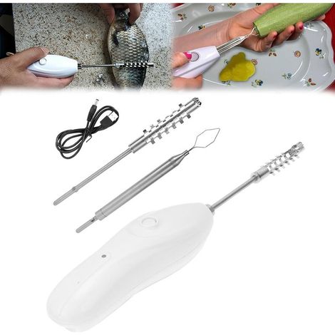 éCailleur à Poisson, Vide-Fruits Et LéGumes éCailleur à Poisson Portable éCailleur à Poisson éLectrique Avec 2 TêTes De Coupe éCailleur (1/5)