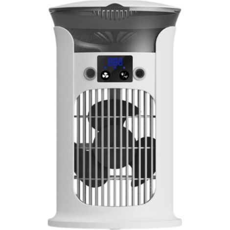 Tragbare Klimaanlage, tragbarer Luftkühler, leiser, verstellbarer Ventilator fürs Büro, 4 Geschwindigkeitsstufen, 2 Nebelstufen, 180°-Oszillation, farbige Beleuchtung, Weiß (1/5)