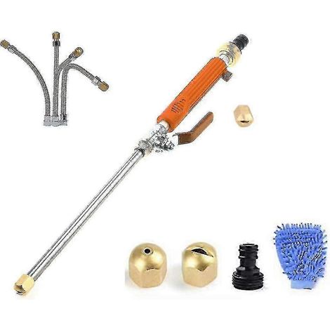 6 Pcs High Pressure Water Lance Hose Nozzle Jet Garden Car Washer Spray Gun Set 25-26 (1/4)