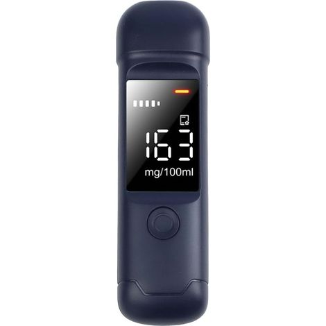 Alcootest Portable Sans Contact, Écran LCD Numérique, Détection Rapide 5s, Batterie Rechargeable, Témoins LED (Bleu) (1/2)
