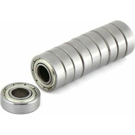 Confezione da 10 cuscinetti a sfera 698ZZ – Acciaio resistente – Resistente al calore – Diametro interno 8 mm – Diametro esterno 19 mm – Spessore 6 mm (1/5)