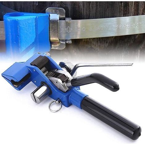 Tendeur de feuillard, Outil pour tendeur en acier inoxydable, Attaches de câble Fixation de coupe de tension, Outil de mise en bande guidé à la main (1/4)