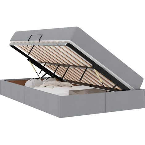 Maison Exclusive - Aufbewahrungsbett mit Matratze Hellgrau 120 x