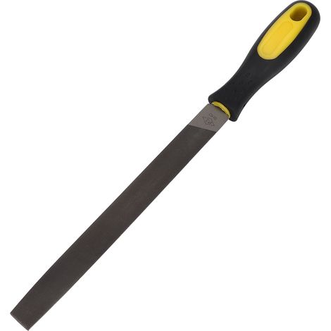 Lime demi-ronde en acier de 8 pouces avec poignée, outil d'affûtage et de mise en forme pour projets métalliques (lime à dents fines) (1/5)