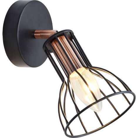 Applique orientabile SOFIA 1 luce nero/rame E14 Polux (1/4)