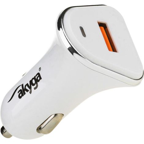 Cargador USB para coche Akyga AK-CH-07, carga rápida de 3 A para encendedor de cigarrillos, 12-24 V. (1/3)