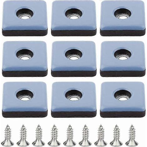Patins pour meubles, lot de 24 patins en téflon, pieds de chaise de 25 mm avec vis, patins en PTFE, coussinets de protection pour pieds de chaise, pieds de chaise carrés à visser (1/3)