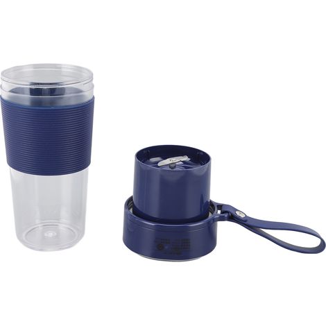 Mixeur à jus portable rechargeable, mini extracteur de jus électrique sans fil, gobelet mixeur USB, batterie lithium intégrée, usage domestique, modèle luxe bleu (1/5)