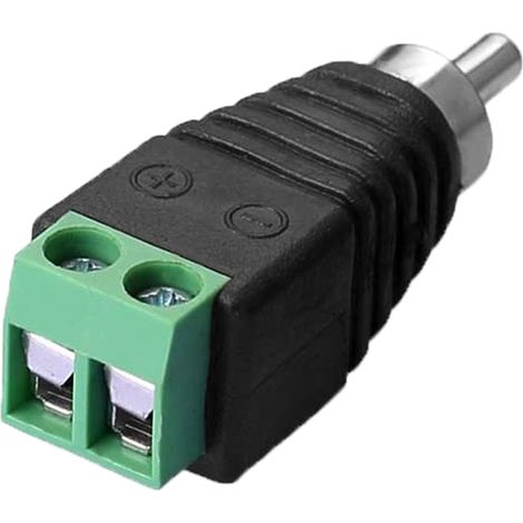 Connettore RCA jack maschio a terminali AV adattatore 2 poli a vite