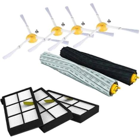 Kit de pièces de rechange pour aspirateur HEPA : brosses latérales, filtres et rouleaux pour iRobot Roomba 980, 990, 900, 896, 886, 870, 865 et 800 (1/5)