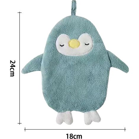 Hängetuch Superweiches Pinguin-Tuch mit Aufhängering - Absorptionsfähiges Tuch für die Reinigung und Trocknung im Badezimmer, Grün (1/5)