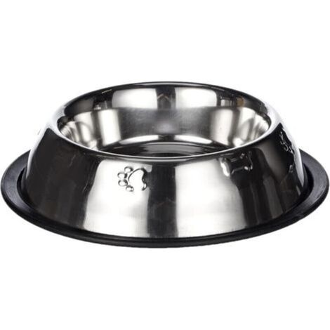 Dekorativer, rutschfester Edelstahlnapf – 600 ml/22 cm – Rutschfester Boden – Für Hunde und Katzen – Futterbehälter (1/5)