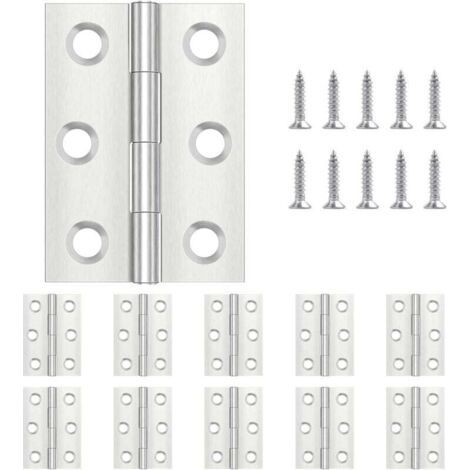 Lot de 20 Charnières Piano Acier Inoxydable 44 x 31 mm Pour Portes Fenêtres Armoires Avec Vis