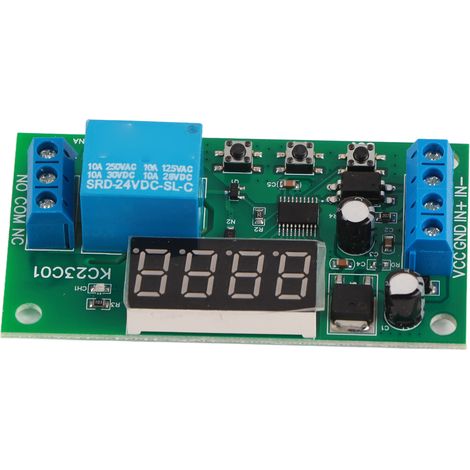 Relais temporisé multifonction module 1 canal 24V, compteur d'impulsions 0,1s à 9999999,9s, précision 0,01s, carte relais programmable (1/5)