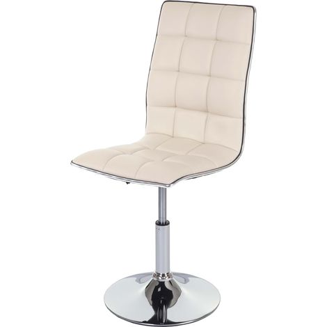 Chaise à manger cuisine design moderne et chic hauteur réglable pivotant en synthétique crème 040002211 (1/5)