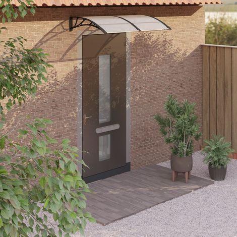 Auvent de porte Store extérieur Marquise Brise-soleil Noir et transparent 150x80 cm Polycarbonate XRYJX727122 (1/5)