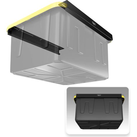 Supports de rangement de garage pour poubelles utilitaires, rails de cadre avec matériel, cintres de plafond en acier robuste, organisation de conteneurs, système de montage à faire soi-même (1/5)