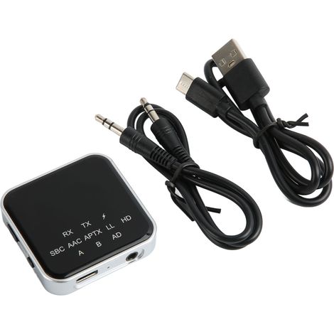 Émetteur-récepteur Bluetooth multifonction à faible latence 2 en 1 avec interface AUX 3,5 mm pour TV et PC (1/4)