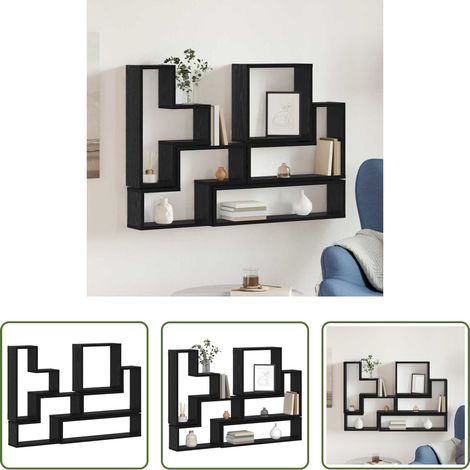 Rangement intérieur - Cube mural Autre Chêne noir 96 x 12 x 64 cm Bois d'ingénierie (1/5)
