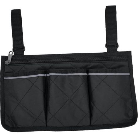 Sac De Rangement Pour Accoudoir - 32,5 X 18 Cm - Compatible Fauteuil Roulant Déambulateur Scooter De Mobilité - 2 Pièces (1/4)