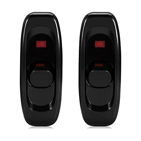 KZQ 72 x 26,5 x 21 mm, 2 piezas, interruptor de lámpara de noche, interruptor de luz con luz indicadora, interruptor en línea para pequeños electrodomésticos o lámparas (negro) (1/4)