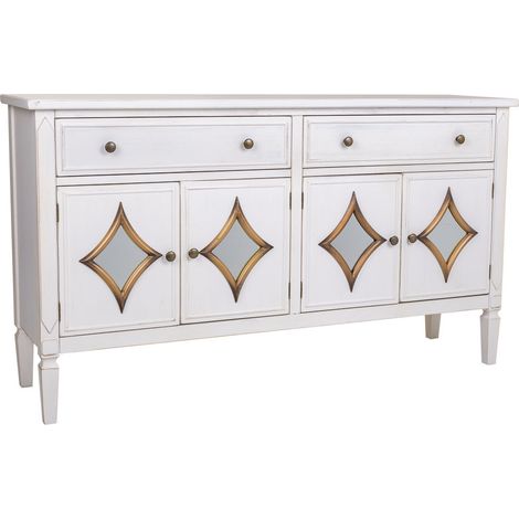 Aparador de madera blanco 140x38x80 (1/5)