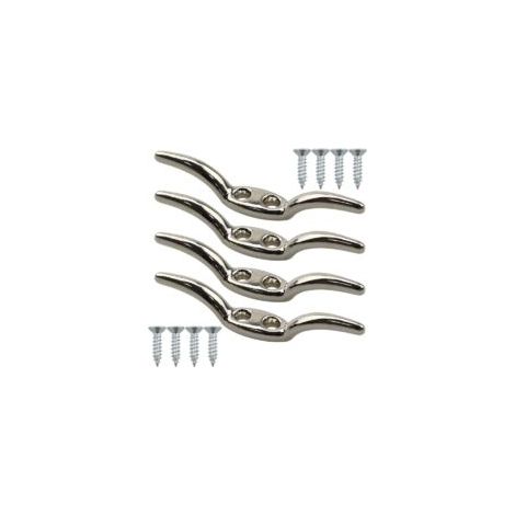 Cornamusas de amarre, gancho ciego, mástil, 4 piezas, acero inoxidable, abrazadera para cable, gancho para asta de bandera, cornamusa de amarre, cornamusa para barco, accesorios, tornillos de montaje 