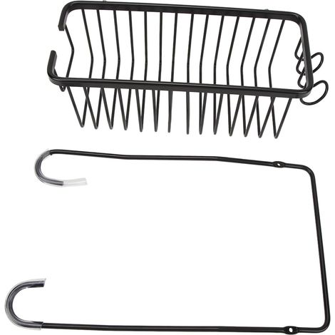 sur L'étagère De Rangement des Toilettes, Panier De Rangement De Toilette en Aluminium De Grande Capacité, Organisateur De Rangement De Salle De Bain en Métal(Noir) (1/5)