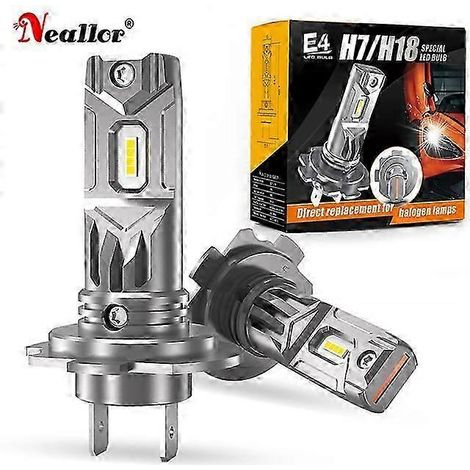 2 ampoules LED H7 CSP Canbus 100 W et 30 000 lm, sans erreur Canbus, pour motos et voitures. Turbo Slim Ultra Lumineuses. - AquaForge (1/5)