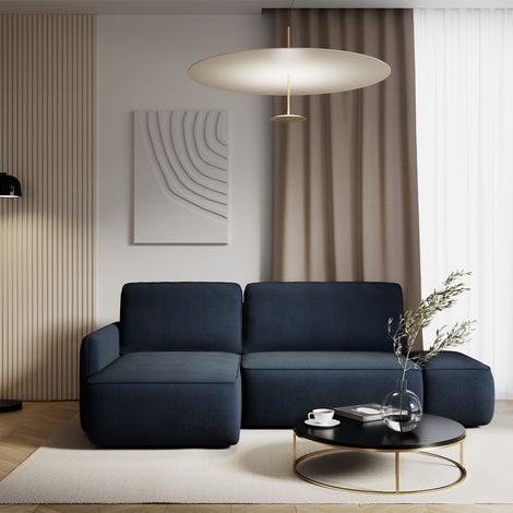 Ecksofa, wendbar und umwandelbar, 3-Sitzer, mit Truhe Alessio Dunkelblau