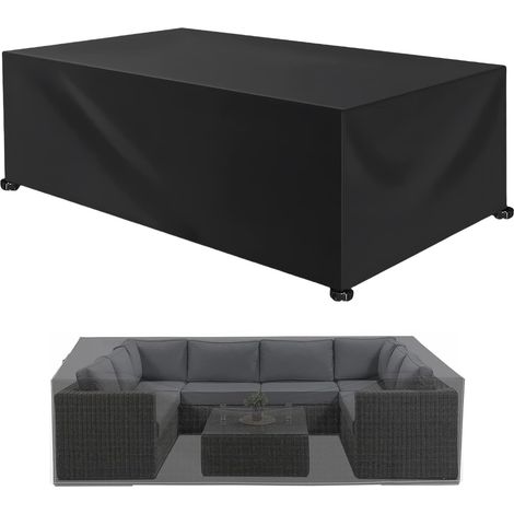 Housse de Protection, Couverture de Protection 878777cm Housse de Protection Anti-Uv Résistant Froid Coupe-Vent, Housse Table Jardin Bâche Salon de Jardin pour Mobilier de Jardin, Noir (1/5)