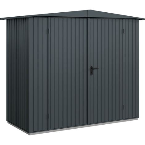 Hörmann Metall-Gerätehaus Berry Classic mit Satteldach Typ 1, 259 x 121 cm, anthrazitgrau, 3,1 m², 2-flüglige Tür (1/5)