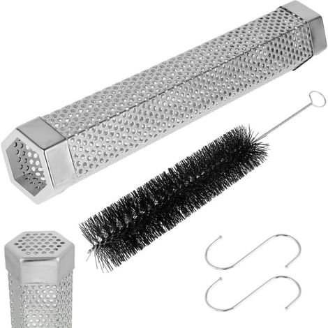 Pellet Tubes, Stainless Steel Pellet Smoke Tubes, Grill Smoke Tubes, Heat Resistant Smoke Tube Generator for Family Gatherings, BBQ, Camping (1/5)