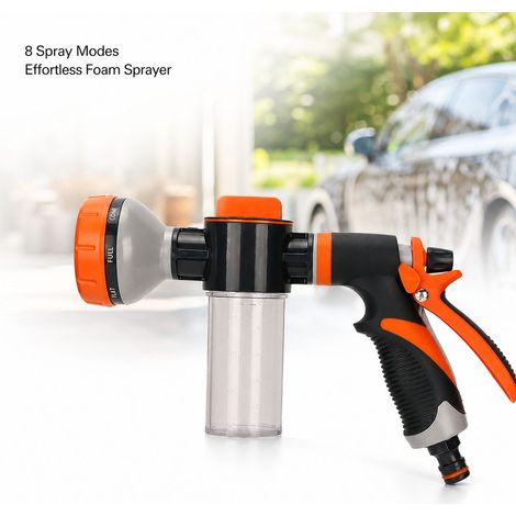 Pistolet Mousse Jardin - ABS/TPR - 8 Modes - Haute Pression - Arrosage & Nettoyage - Longue Portée 10m - Ergonomique Sans Fatigue (1/5)