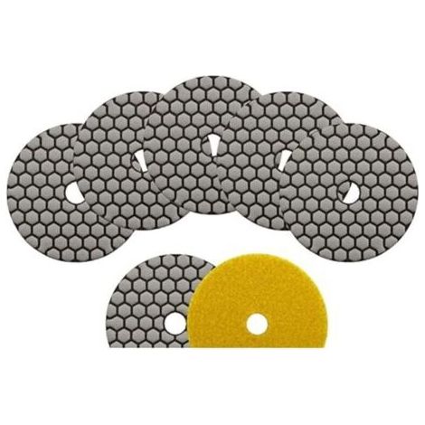 Tampons de polissage diamant-paquet de 7 tampons de polissage diamant secs 4 "/100 mm pour marbre, granit, pierre, béton