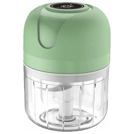 Mini hachoir à ail électrique sans fil 250 ml – Rechargeable USB – Lame en acier inoxydable – Gobelet PP alimentaire – Pour hacher viande, oignons, piments (1/5)