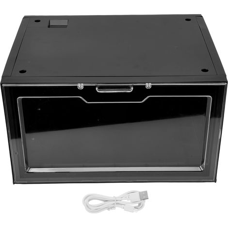 LED-Schuhaufbewahrungsbox mit Fernbedienung, transparent und stapelbar für Kleiderschrank oder Wohnzimmer, modernes Design (1/5)